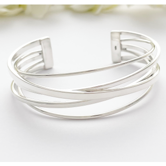 Meredith silver cuff ladies chunky bracelet bangle available to buy online in the UK