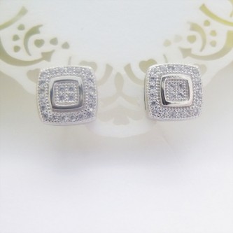 Cubic Zirconia Square Studs