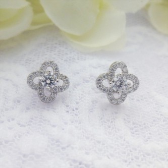 Pretty CZ Flower Studs