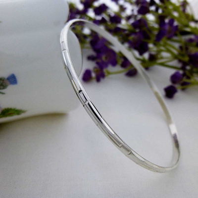 lily silver slave bangle