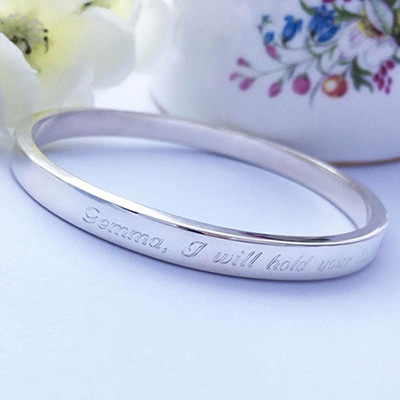 my heart is yours engraved ladies bangle