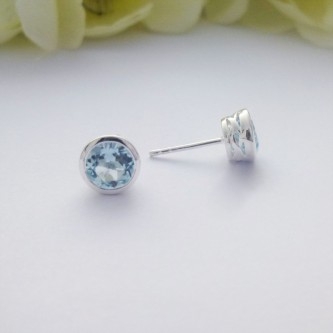 Sterling silver studs in topaz